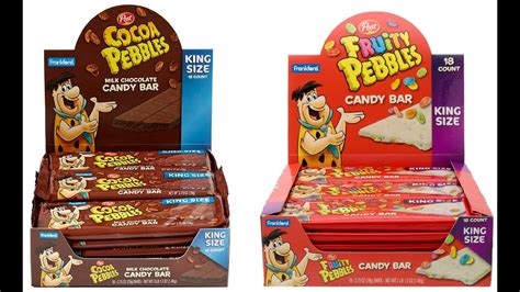 Review Frankford Cocoa Pebbles And Fruity Pebbles Candy Bars Youtube