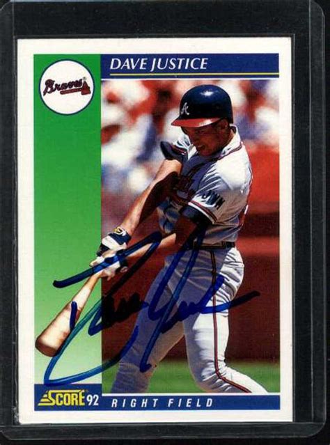 Aacs Autographs David Justice Autographed Score Baseball Card W