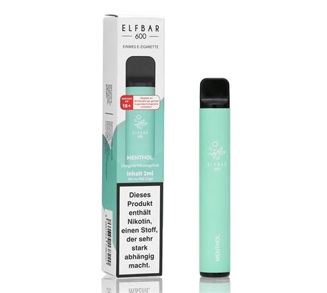 Elf Bar 600 Menthol Aroma Einweg E Shisha 20mg Nikotin ELWANO