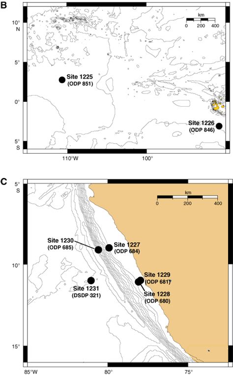 Figure F Locations Of Drill Sites In The Eastern Tropical Pacific