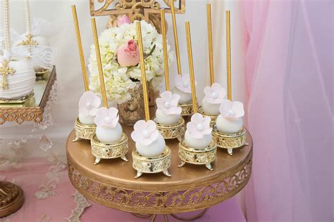 Pink And Gold Baptism Party Ideas Photo Of Catch My Party