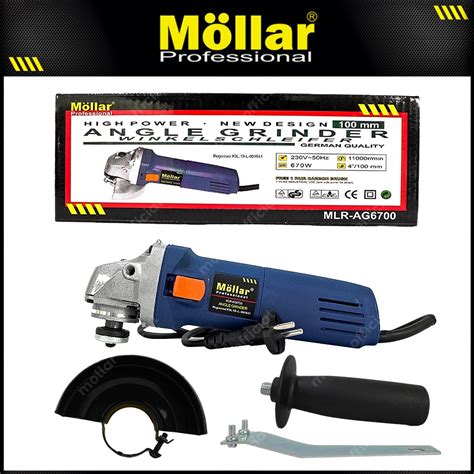 Jual MOLLAR AG6700 Mesin Gerinda Tangan 100 Mm Angle Grinder 670 Watt