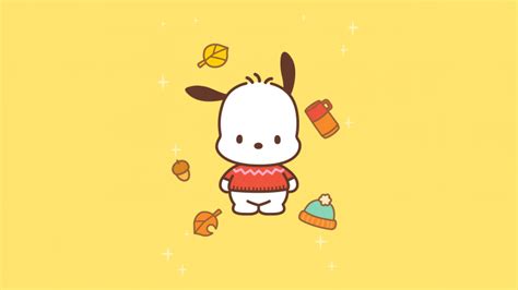 Pochacco Wallpaper 4K, 8K, Cute cartoon, Blue aesthetic