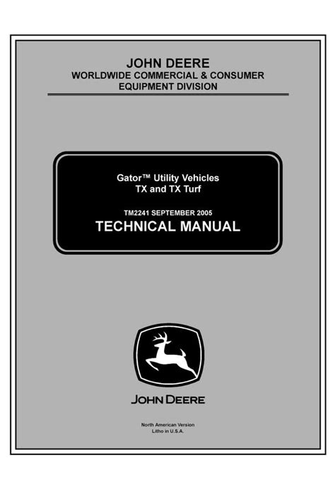 John Deere Gator TX Turf Utility Vehicle Service Manual Download - John ...