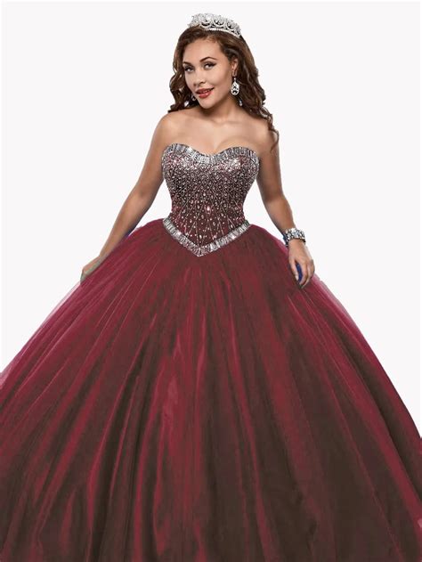 Sweetheart Burgundy Quinceanera Dresses Royal Blue Rhinestones Plus