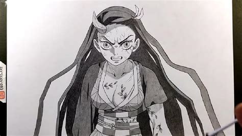 Nezuko Drawing Black And White