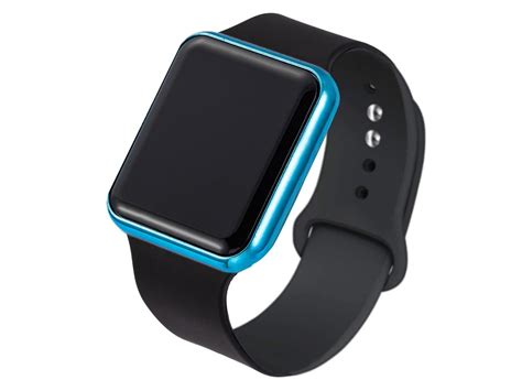 Smartwatch Slowmoose Led Quadrado Digital Preto Azul Worten Pt