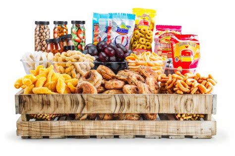 Premium Photo Snack Foods On White Background