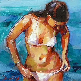 Jurij Frey Badende Female Art Painting Nude Painting Figure Painting