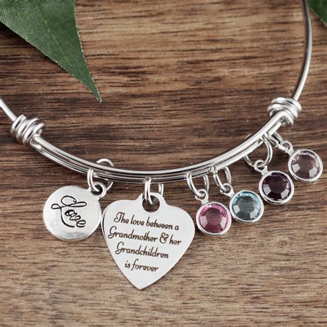 Grandmother Bracelet Birthstones T Or Grandma Birthstone Etsy