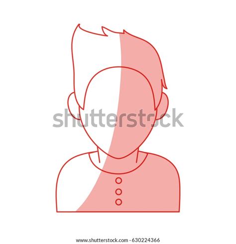 Red Silhouette Shading Faceless Half Body Stock Vector Royalty Free