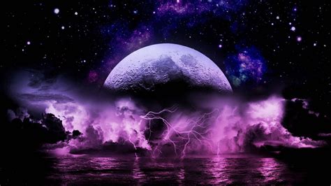 Purple Lightning Wallpaper