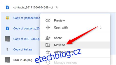 Jak zkopírovat složky na Disku Google etechblog cz