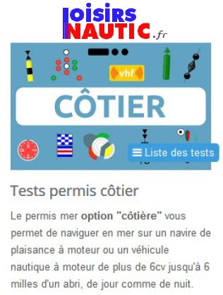 Accès Tests et QCM Côtier Fluvial Auto Ecole ALAIN