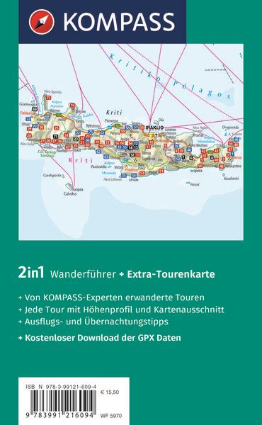 KOMPASS Wanderführer Kreta mit Weitwanderweg E4 75 Touren von