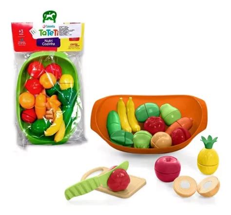 Set Frutas Y Verduras Con Velcro Para Cortar Bowl Meses Sin Intereses