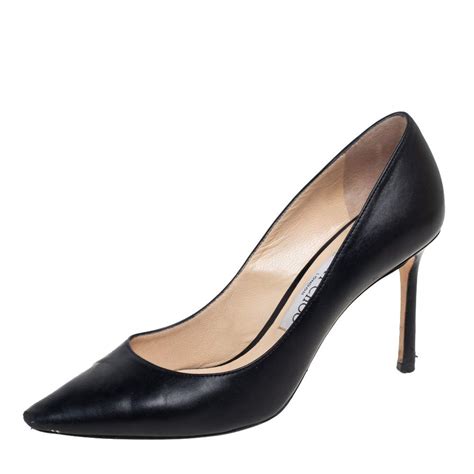 Jimmy Choo Black Leather Romy Pointed Toe Pumps Size 37 Jimmy Choo