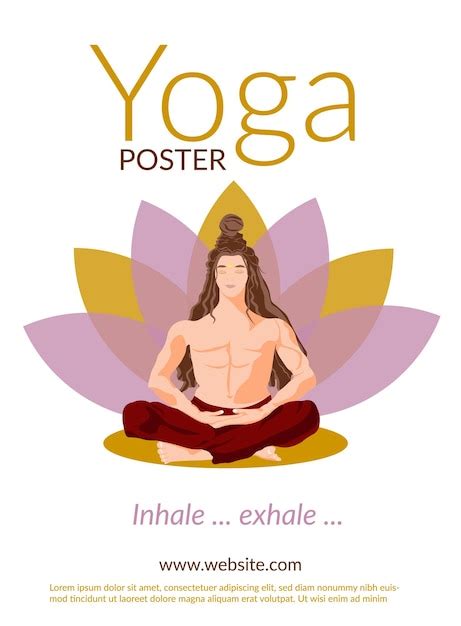 Premium Vector | Poster for yoga studio. yoga vector banner. meditation pose. yoga asana lotus ...