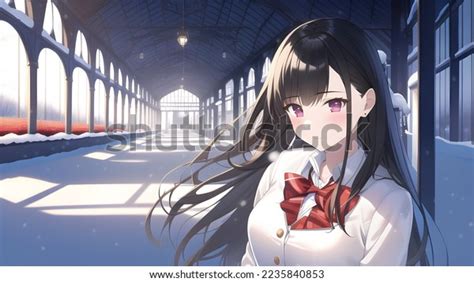 Anime Girl Background Snow Stock Illustration 2235840853 | Shutterstock