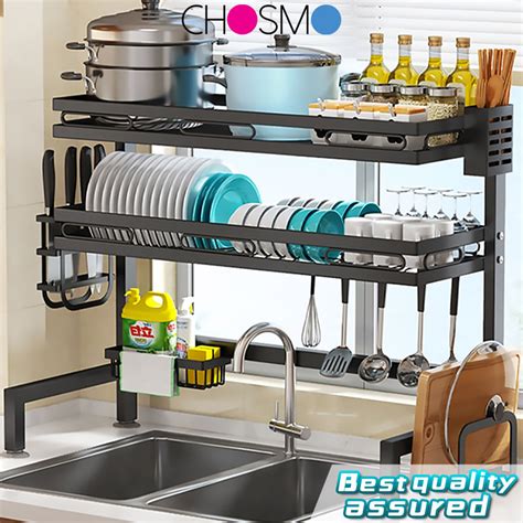 Stainless Steel Rak Pinggan Dish Rack Rak Dapur Rak Sinki Dapur Sink