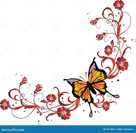 Butterfly frame stock vector. Image of bloom, insect, leaf - 2372431