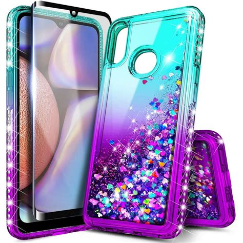 Samsung Galaxy A10s Case With Tempered Glass Screen Protector Full Coverage Nagebee Sparkle