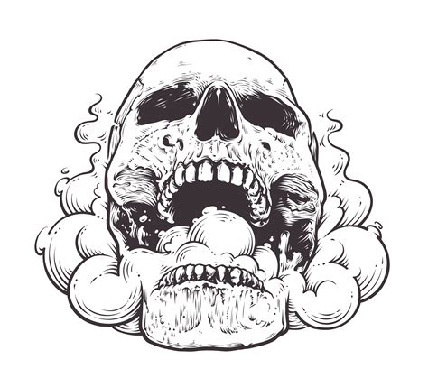 Smoking Skull Art 330452 Vector Art At Vecteezy