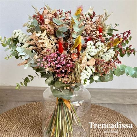 Ramo Decorativo Con Flor Seca Y Preservada Trencadissa Art Floral