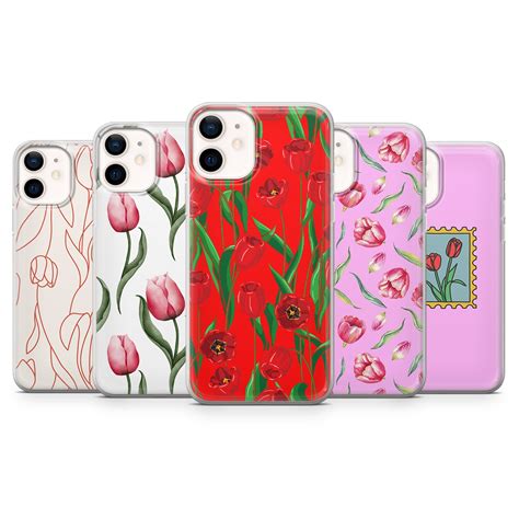 Tulip Phone Case Floral Cover Fit For Iphone 14 Pro 13 12 11 Xr 8 7 And Samsung S21 A50