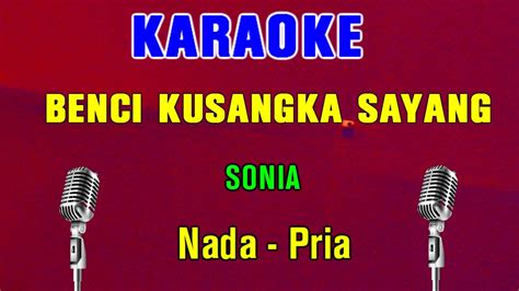 Benci Kusangka Sayang Sonia Karaoke Nada Pria Youtube