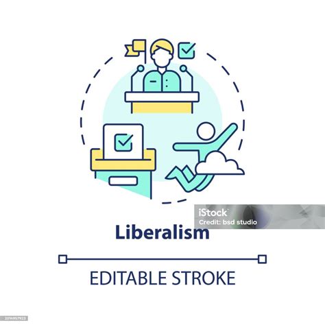 Liberalism Ideology Multi Color Concept Icon Stock Illustration Download Image Now Abstract