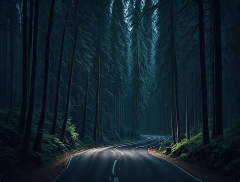 Dark Forest Road Wallpaper