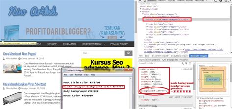 Cara Mengganti Warna Template Blog Dengan Metode Elemen Nino Artikel