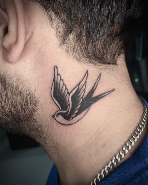 Bird Tattoos For Men Neck