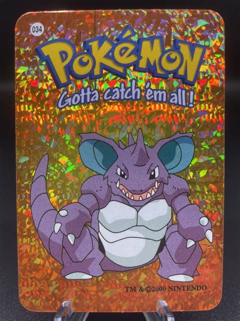 Nidoking 034 2000 Pokémon Vending Prism Holo Sticker Card eBay