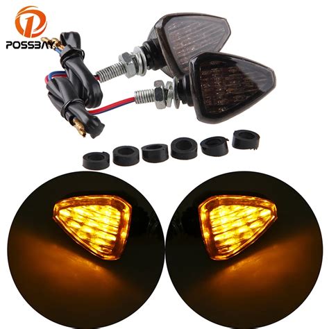 Possbay Vintage V Motorcycle Turn Signals Light Motorbike Led Flasher