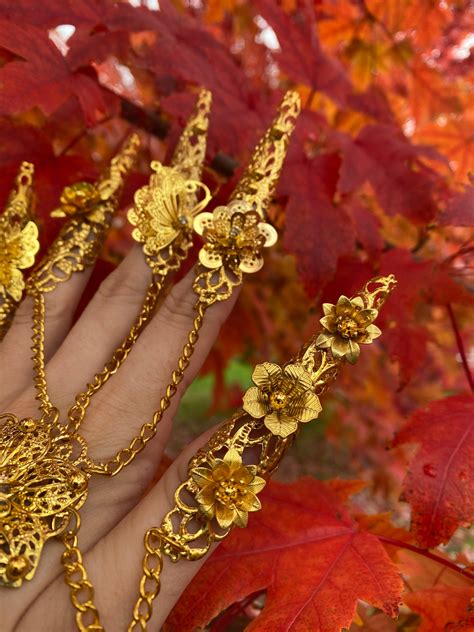 Zyra Gold Finger Jewelryfinger Claw Finger Armour Claw Etsy