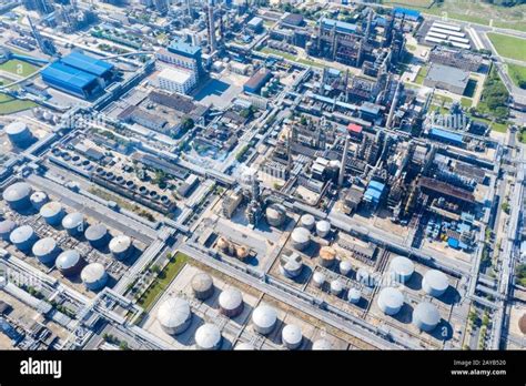 Aerial View Of Oil Refinery Stock Photo Alamy Oil Refinery Aerial