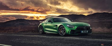 Roadside Green Mercedes Amg Gt R 4k Wallpaper Download