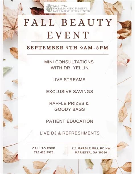 Fall Beauty Event Marietta Facial Plastic Surgery Laser And Aesthetics