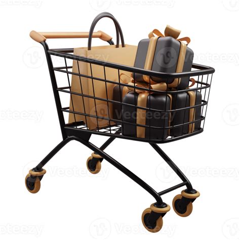 3d Illustration Of Shopping Carts Concept Or Trolley With T Boxes