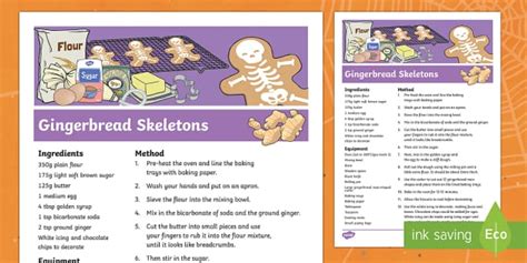 Gingerbread Skeletons Recipe Professor Feito Twinkl