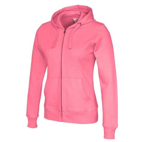 Rosa Zip Hoodie Dam Med Eget Tryck I Slim Fit Modell