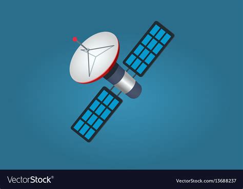 Cartoon artificial satellite isolated Royalty Free Vector