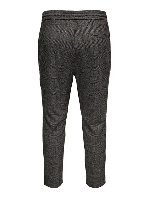 Only And Sons Geruite Regular Fit Broek Onslinus Grey Melange Wehkamp