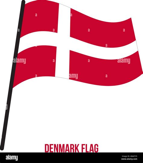 Denmark Flag Waving Vector Illustration On White Background Denmark