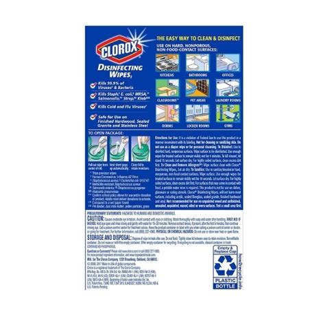 Clorox® Surface Disinfectant Premoistened Wipe 35 Count Canister Disposable Lemon Scent