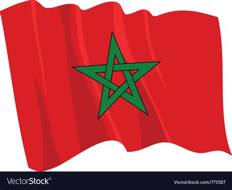 Political waving flag of morocco Royalty Free Vector Image