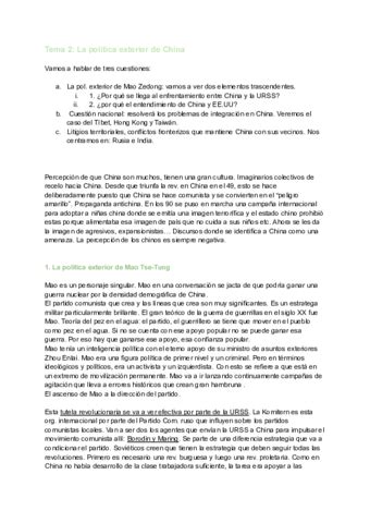 Tema La Politica Exterior De China Pdf