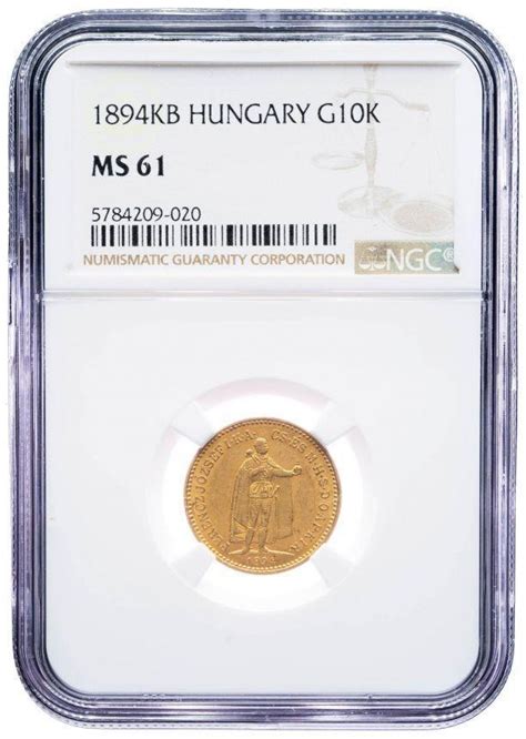 10 Koruna 1894 K B Kremnica NGC MS 61 Kremnica Uherská ražba Au Zla